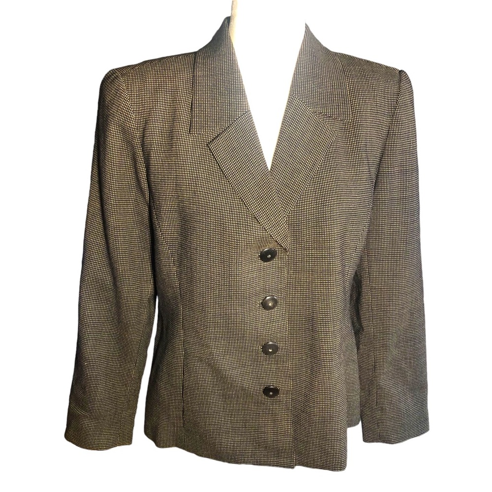 Dana Buchman Blazer ~houndstooth pattern/size12~ wool blend
